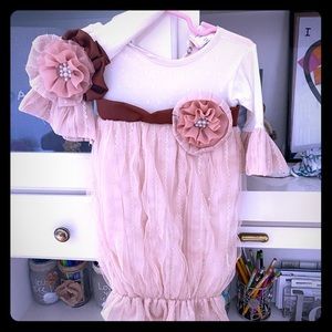 Cute infant dress with matching headband/bow